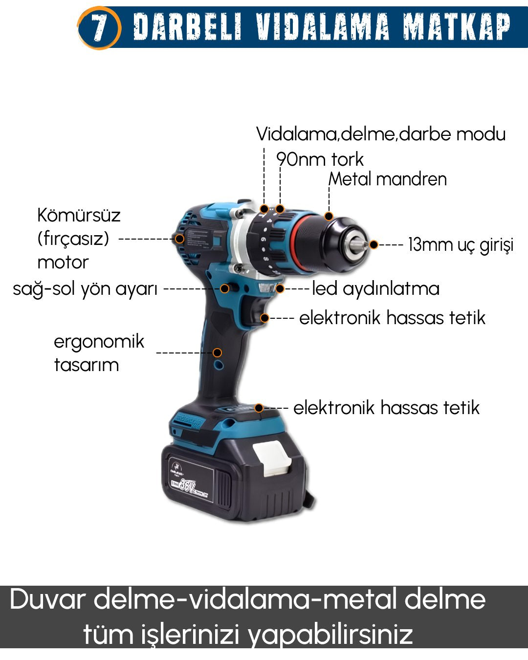 CHELİKBEİ EEA389 Akülü 10 LU Set (Led Işık +Lazer Metre +Somun Sıkma + Dekupaj + Oto Yıkama + Sunta Kesme + Darbeli Vidalama + Spral + Kırıcı Delici Matkap + Çok Fonksiyonlu Taşlama)