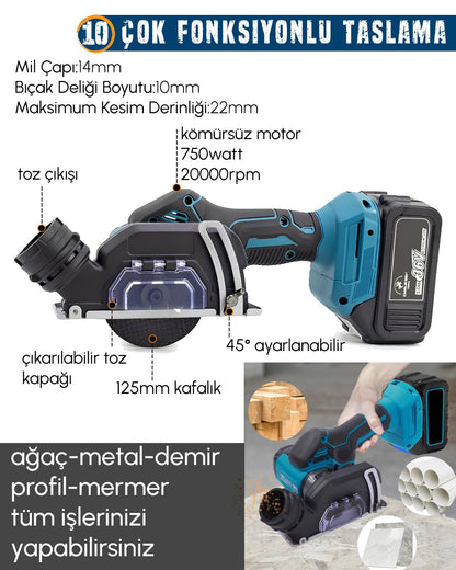 CHELİKBEİ EEA389 Akülü 10 LU Set (Led Işık +Lazer Metre +Somun Sıkma + Dekupaj + Oto Yıkama + Sunta Kesme + Darbeli Vidalama + Spral + Kırıcı Delici Matkap + Çok Fonksiyonlu Taşlama)